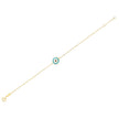 14k Yellow Gold Blue Evil Eye Bracelet (1.00 mm)