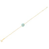 14k Yellow Gold Blue Evil Eye Bracelet (1.00 mm)
