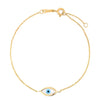 14k Yellow Gold MOP Evil Eye Bracelet (1.00 mm)