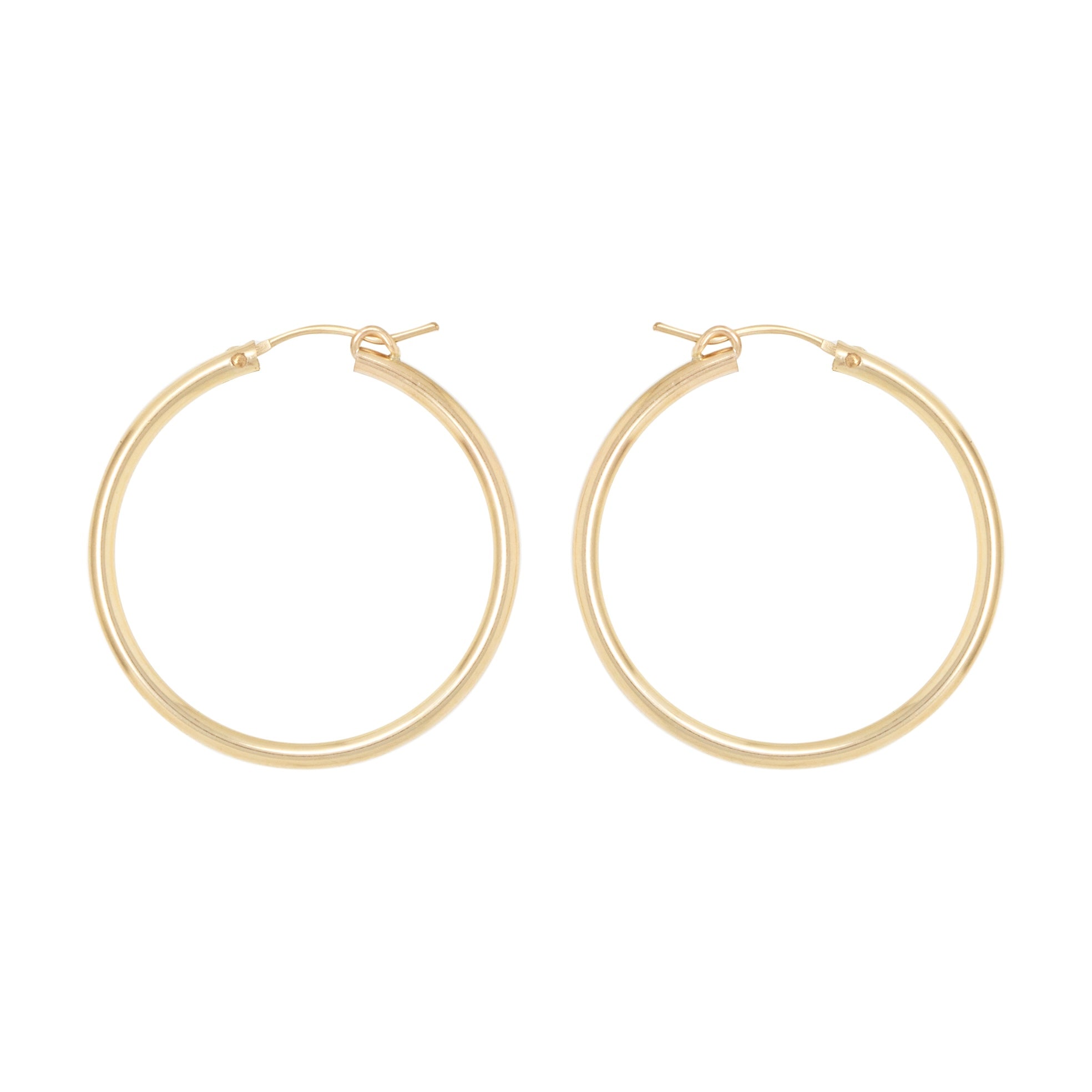 Medium gold tube hoops