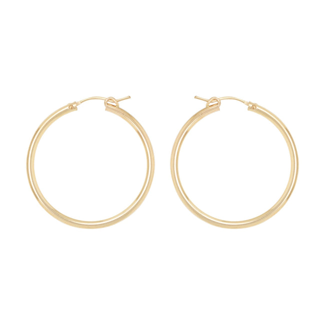 Medium gold tube hoops