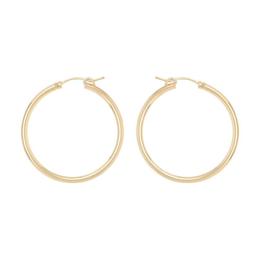 Medium gold tube hoops