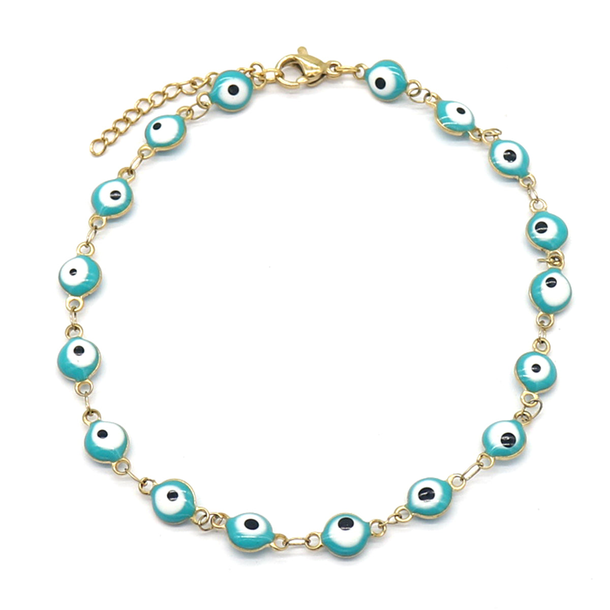 18k Yellow Gold Evil Eye anklet
