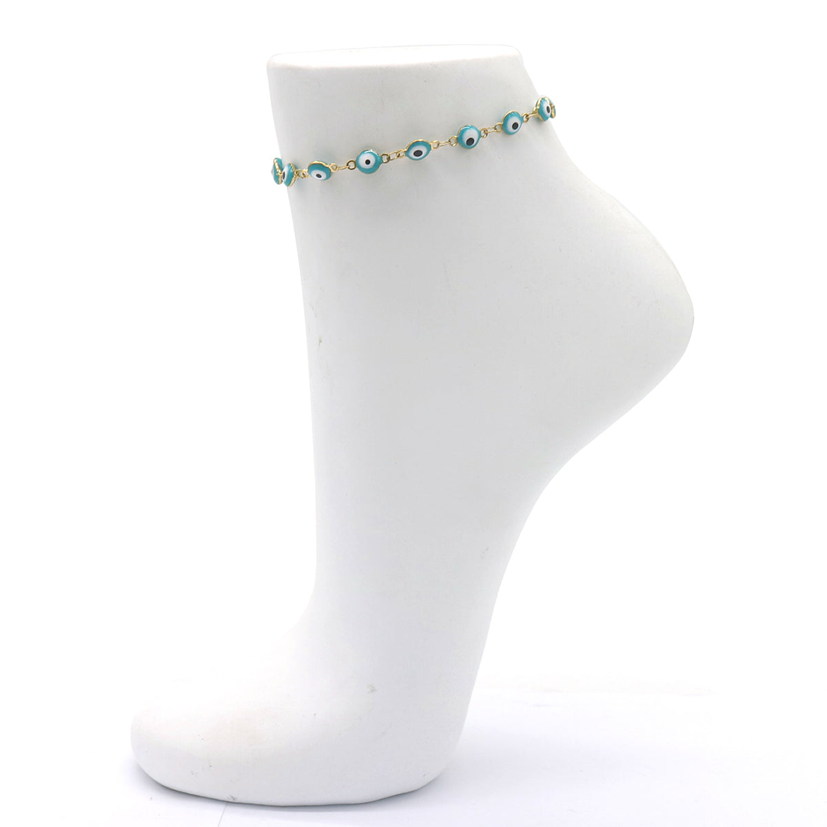 18k Yellow Gold Evil Eye anklet