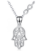 Sterling Silver Filigree Hamsa and Infinity pendant necklace