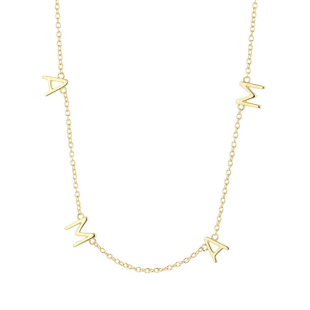 14K Gold Mama Bib Necklace - 14