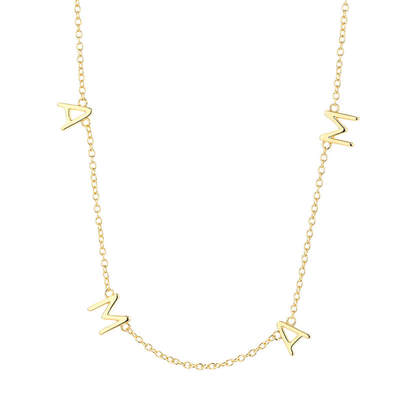 14K Gold Mama Bib Necklace - 14
