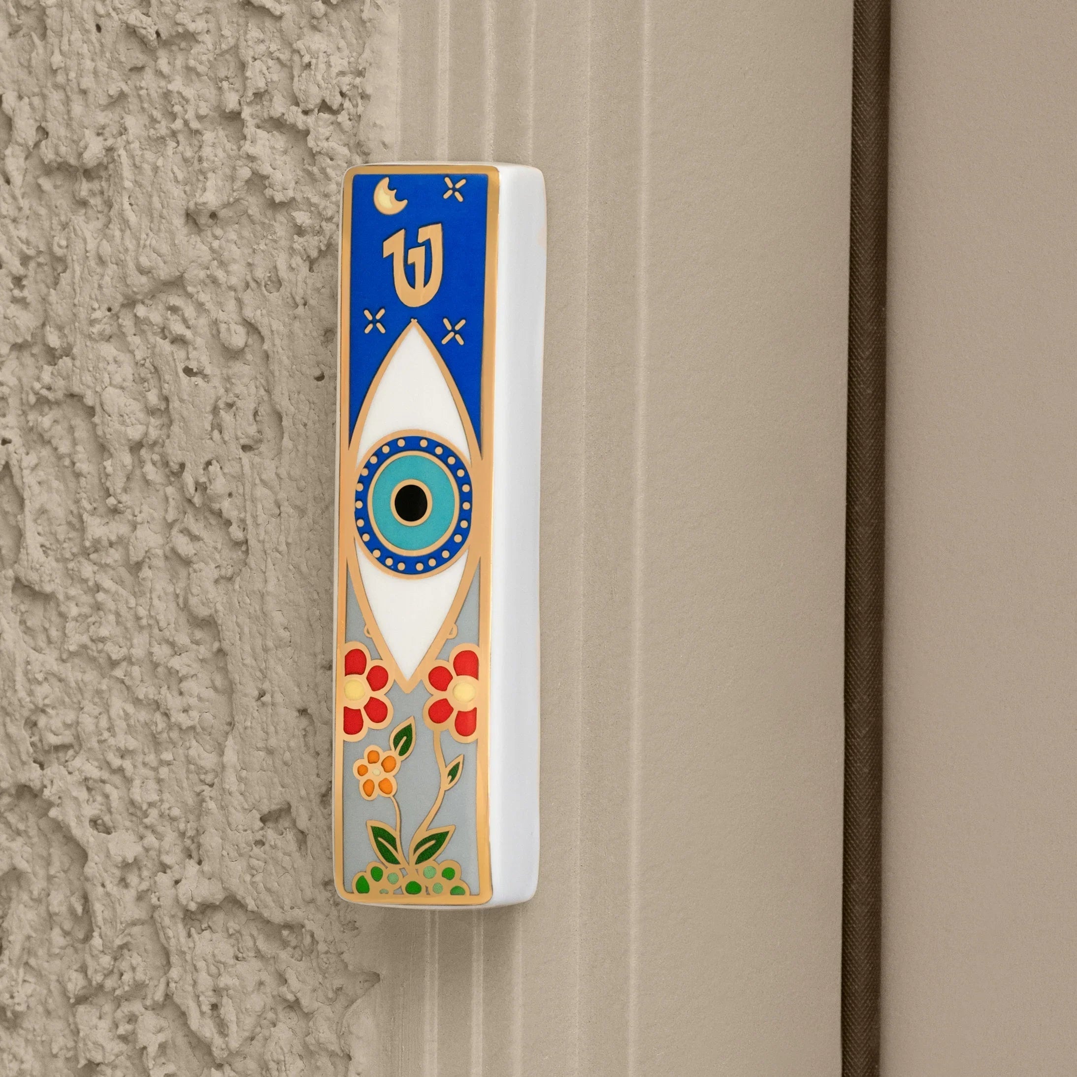 Blissful Horizons Ceramic Evil Eye Mezuzah