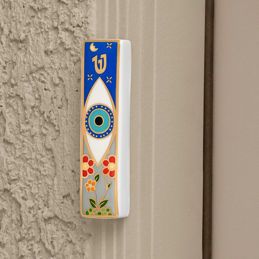 Blissful Horizons Ceramic Evil Eye Mezuzah