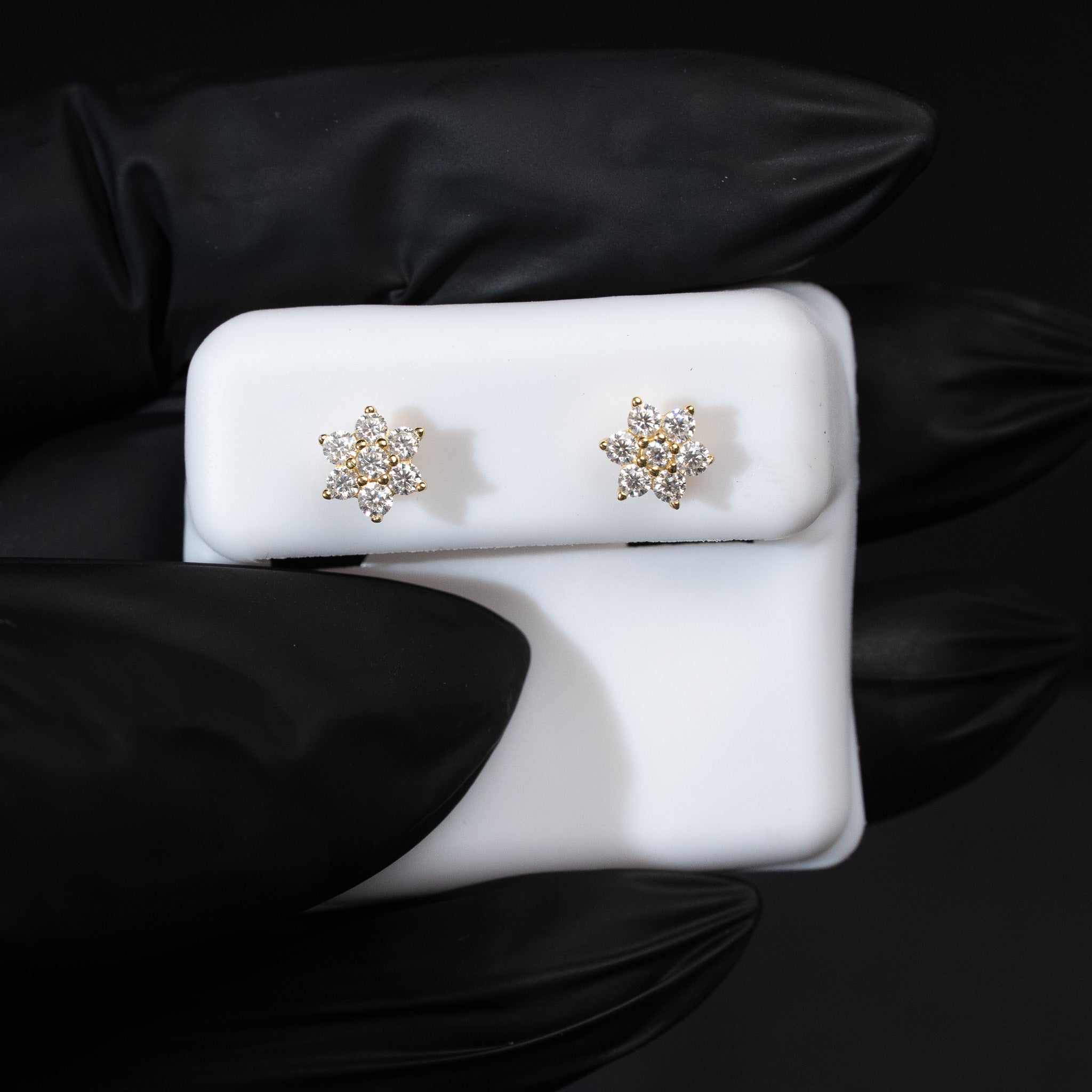 Moissanite 0.5ct Star of David Stud Earrings 925 Sterling Silver Screw Back