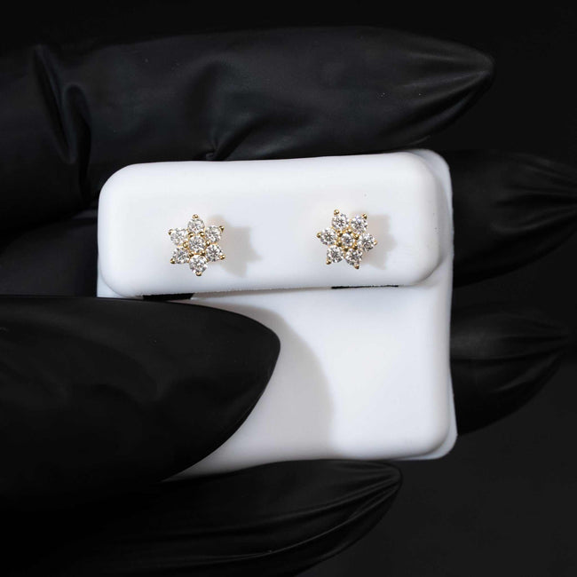 Moissanite 0.5ct Star of David Stud Earrings 925 Sterling Silver Screw Back