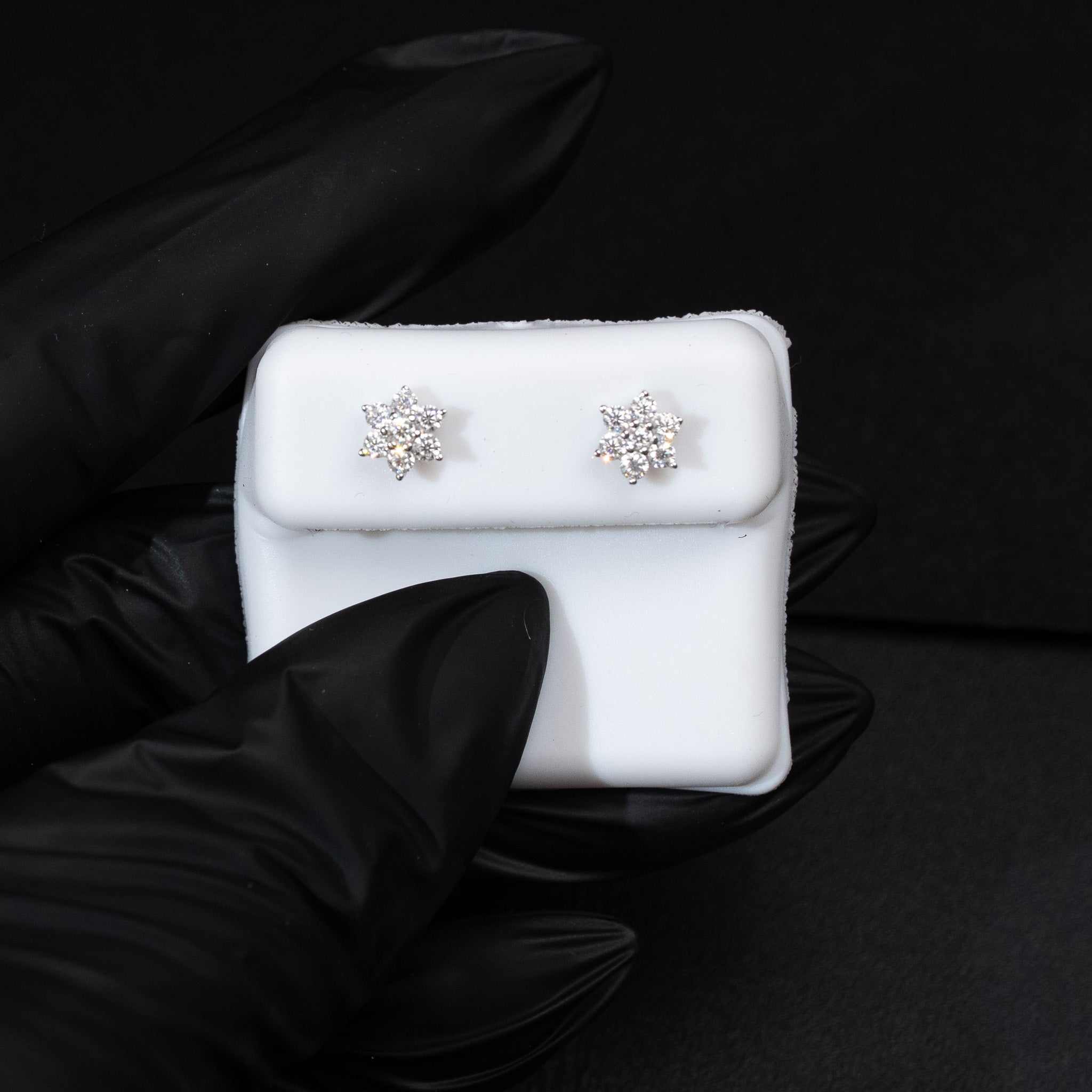 Moissanite 0.5ct Star of David Stud Earrings 925 Sterling Silver Screw Back