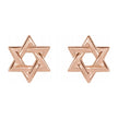 14K Yellow, White or Rose Gold Star of David Post Earrings, 9.5mm