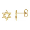 14K Yellow, White or Rose Gold Star of David Post Earrings, 9.5mm