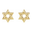 14K Yellow, White or Rose Gold Star of David Post Earrings, 9.5mm