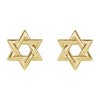 14K Yellow, White or Rose Gold Star of David Post Earrings, 9.5mm