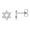 Sterling Silver Star of David Post Earrings, 9.5mm