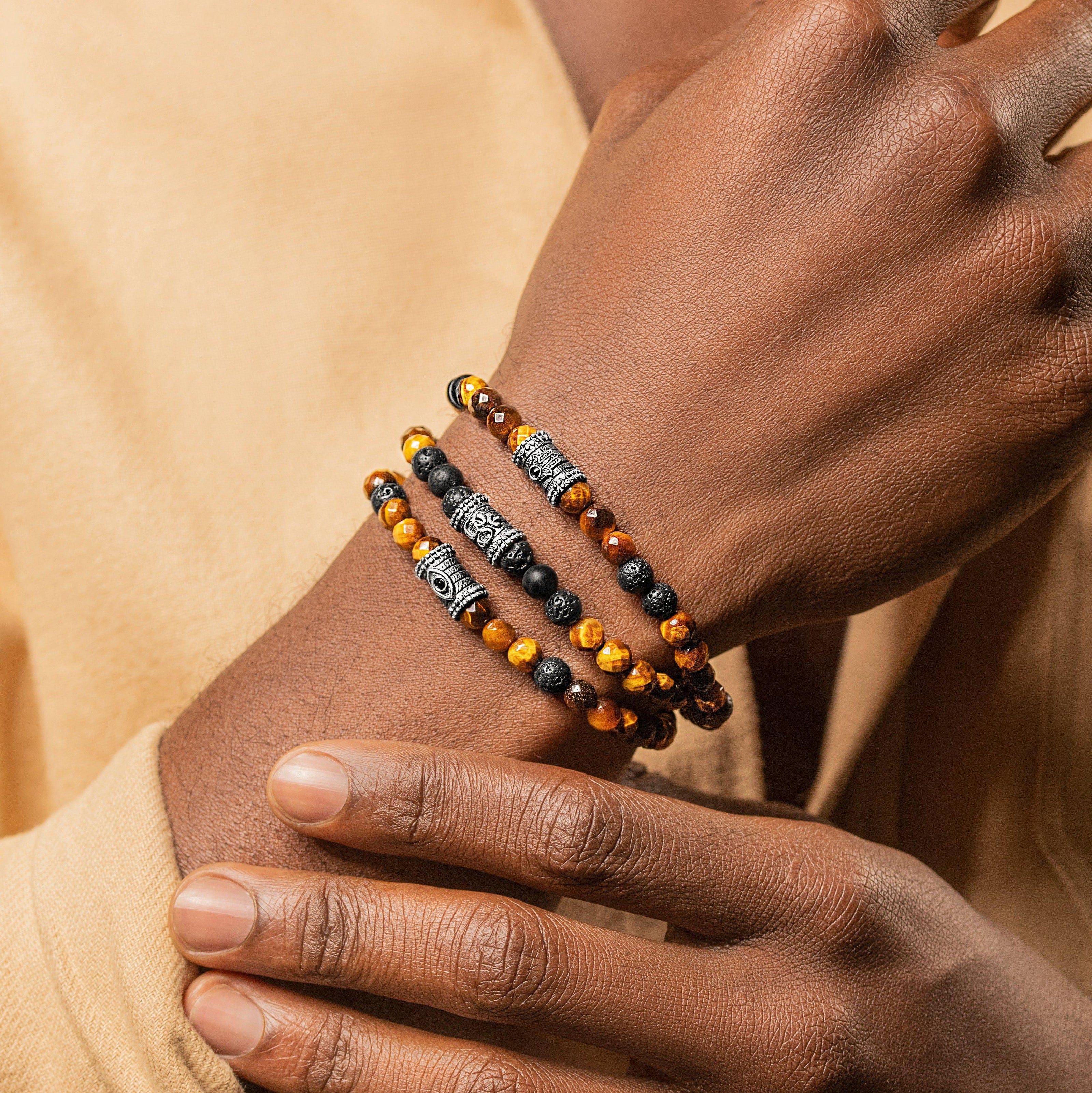 Promising Perspective - Tiger's Eye Lava Onyx Wrap