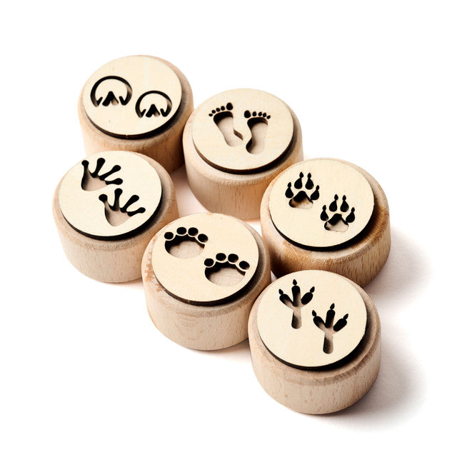 Animal Trackers – Wooden Dough Stampers – 6 Piece
