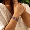 Inner Wisdom - Amethyst Hamsa Evil Eye Charm Bracelet