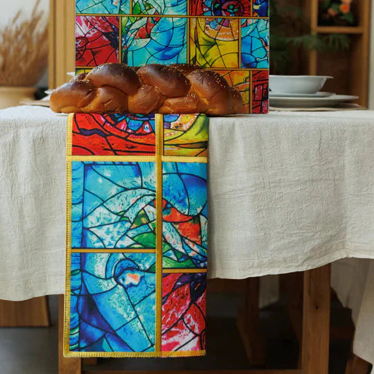 Shabbat Challah Cover Made from Sustainable Bamboo Fabric - Chagall Cover Series