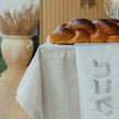 Minimalist Challah Cover Made from Premium Linen Fabric - Pure White Series
