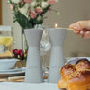 Shabbat Candle Holders Set with Candle Lighting Blessing - City Spirit Series