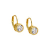 CZ Bezel Round Baguette Huggie Earring