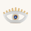 Brilliant Faith Ceramic Evil Eye Menorah