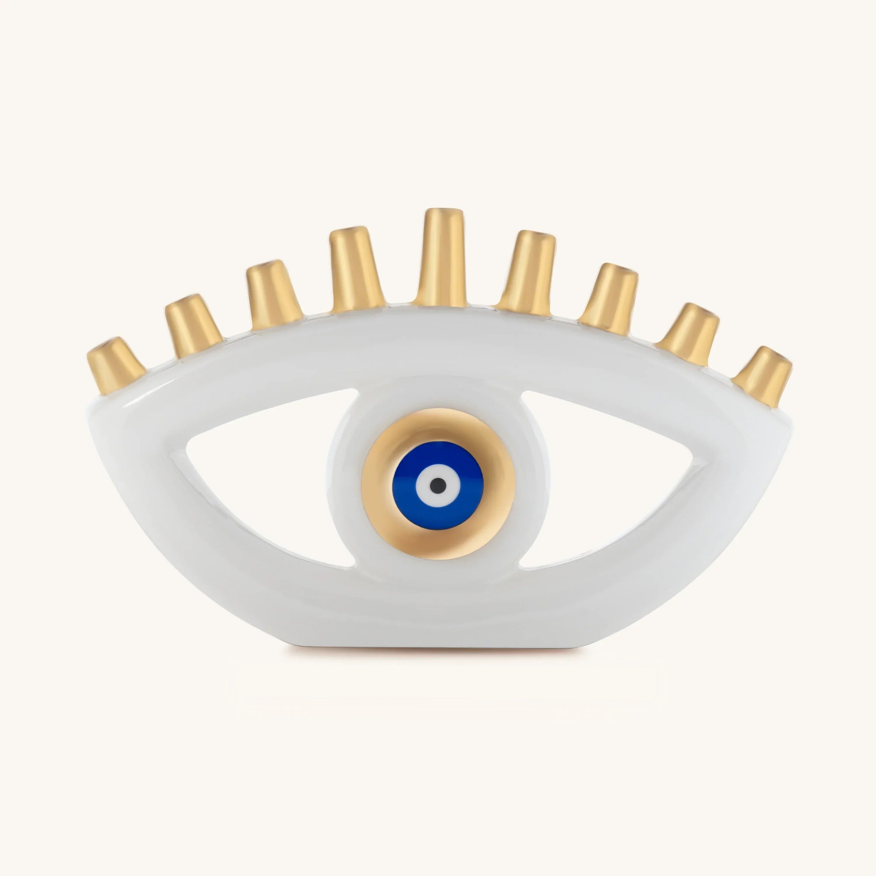 Brilliant Faith Ceramic Evil Eye Menorah