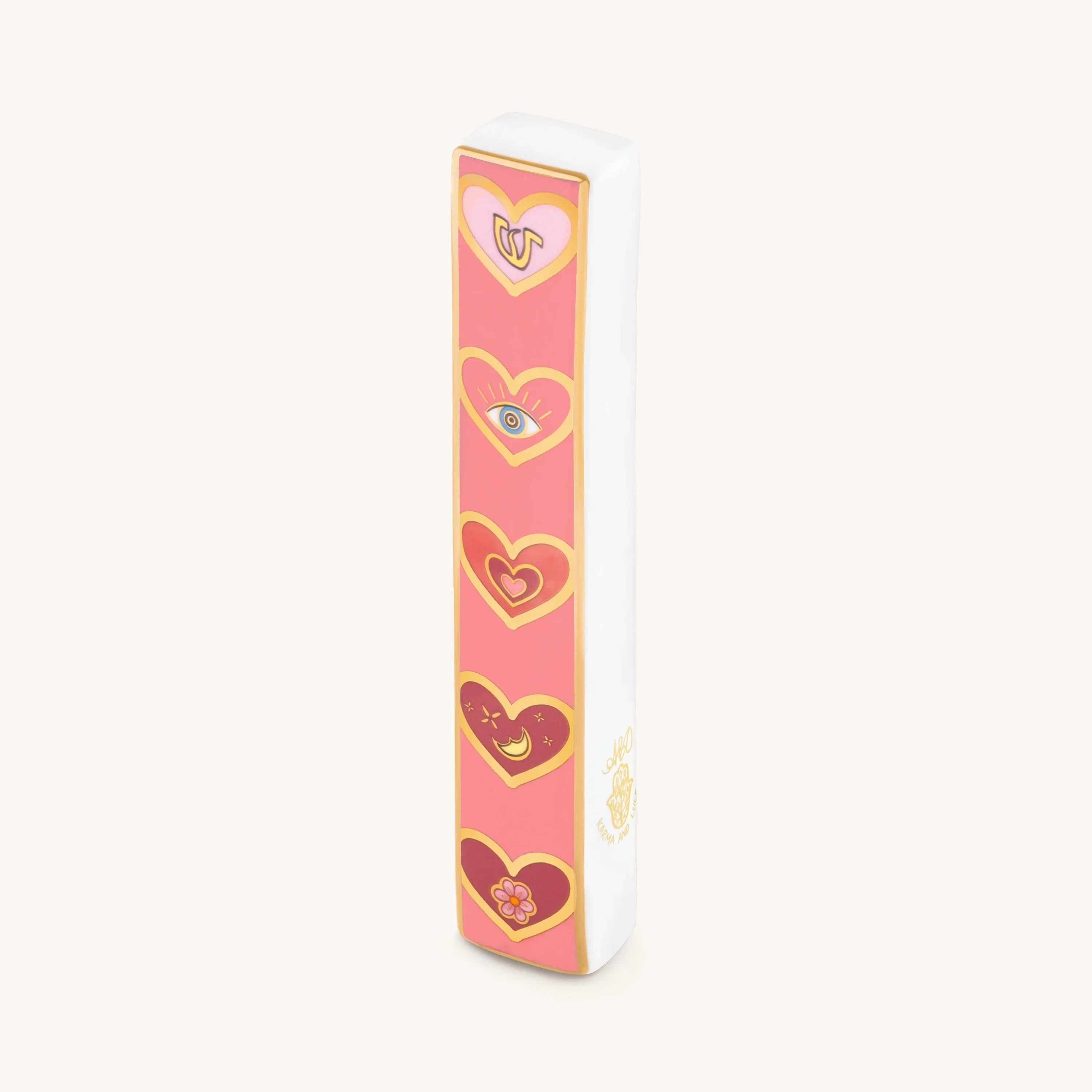Love Lives Here Ceramic Heart Mezuzah
