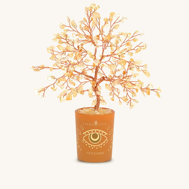 Illuminated Path Citrine November Birthday Tree