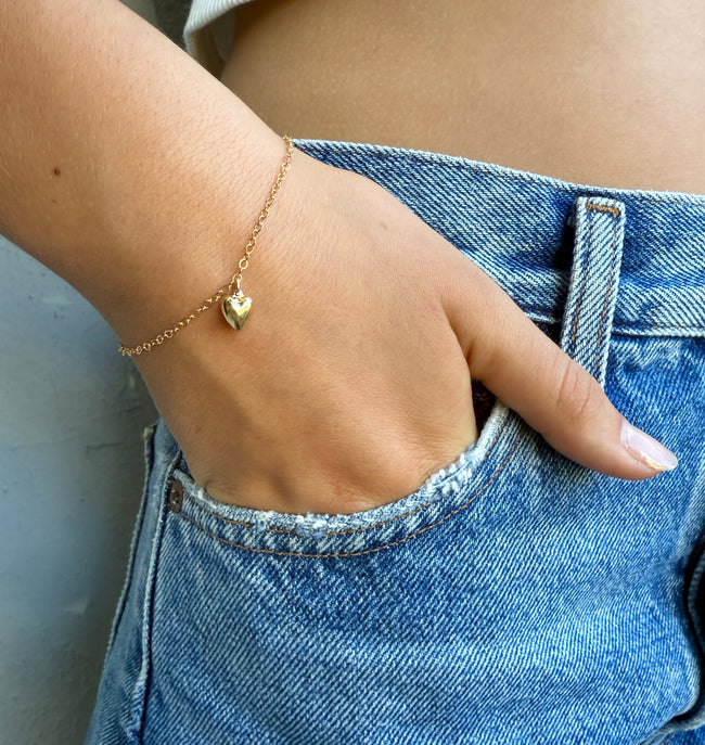 Small heart charm bracelet