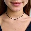 Black rondelle bead choker