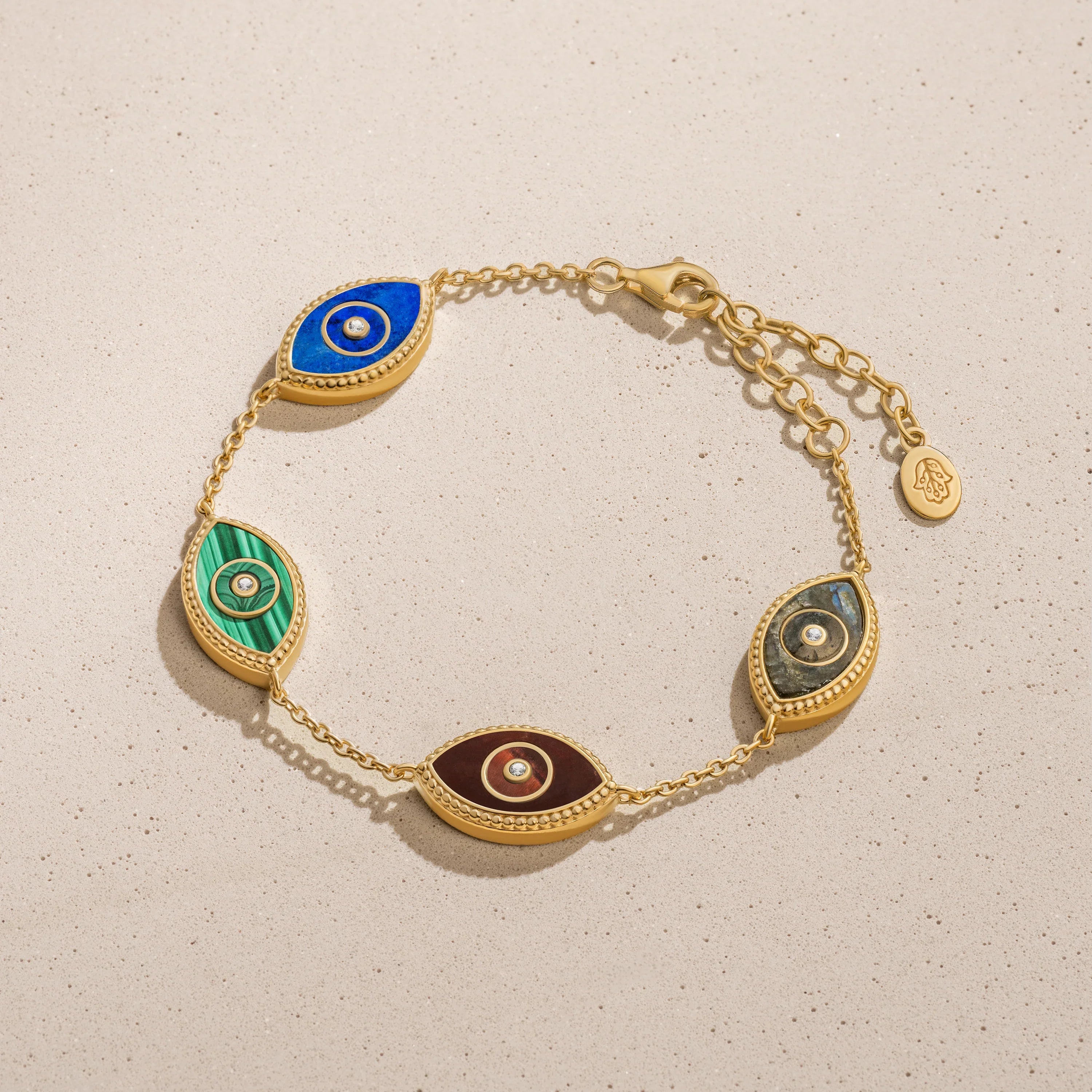Blessed Soul Evil Eye Multi-Stone Chain Bracelet