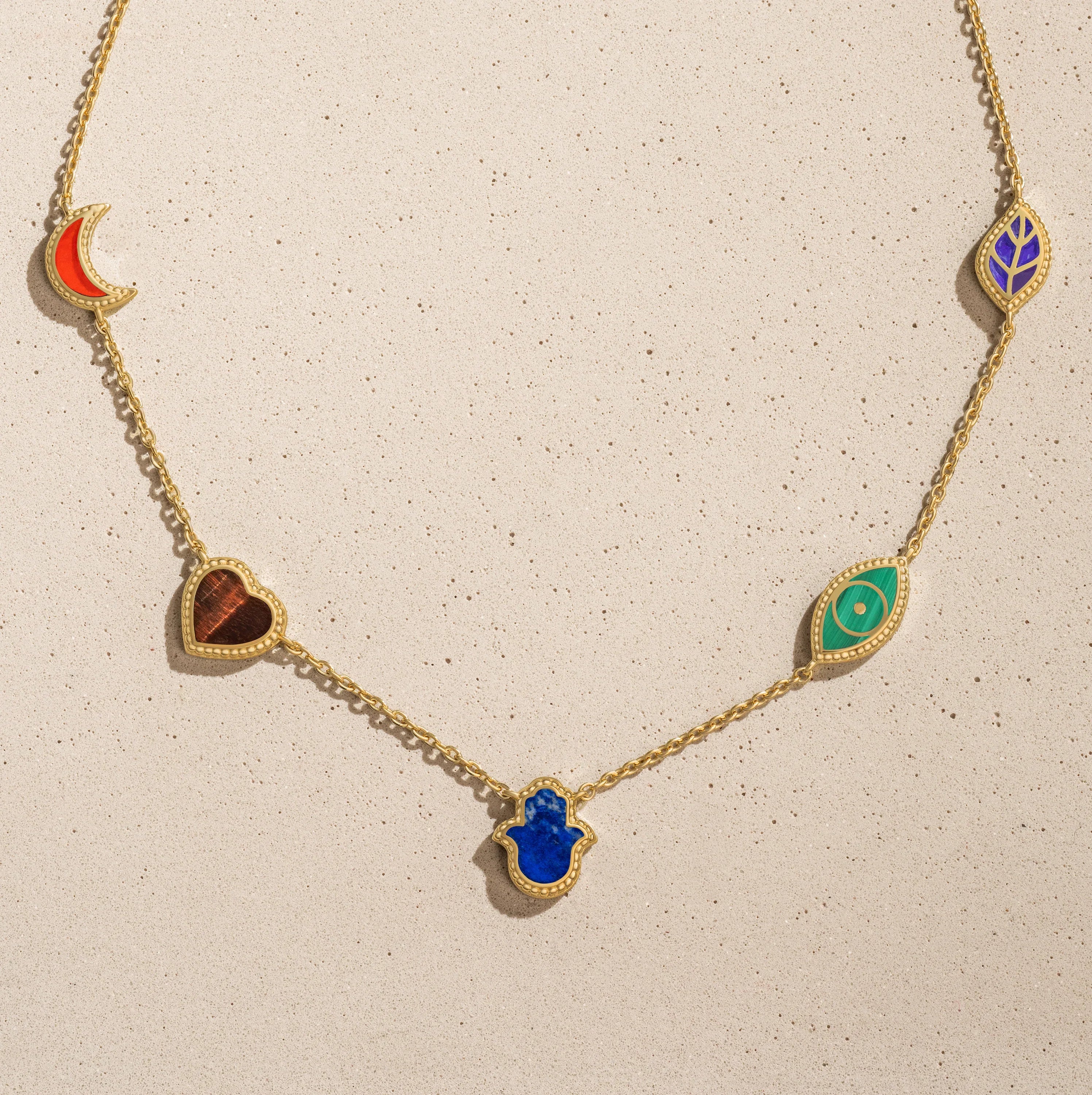 Sublime Beauty Multi-Symbol & Multi-Gemstone Necklace