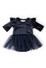 Light Navy Velvet Tutu Bodysuit