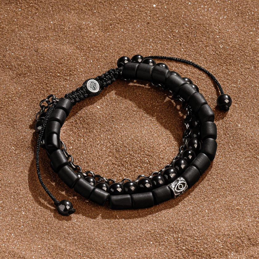 Grounded in Protection - Onyx Hematite Bracelet