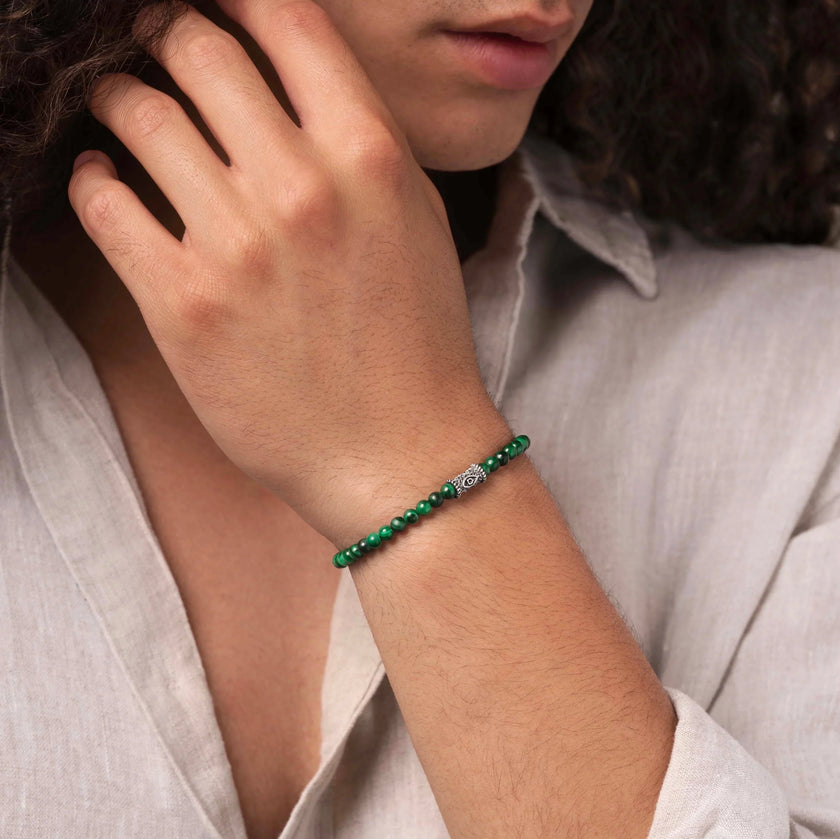 Enchanting Gaze - Malachite Evil Eye Bracelet