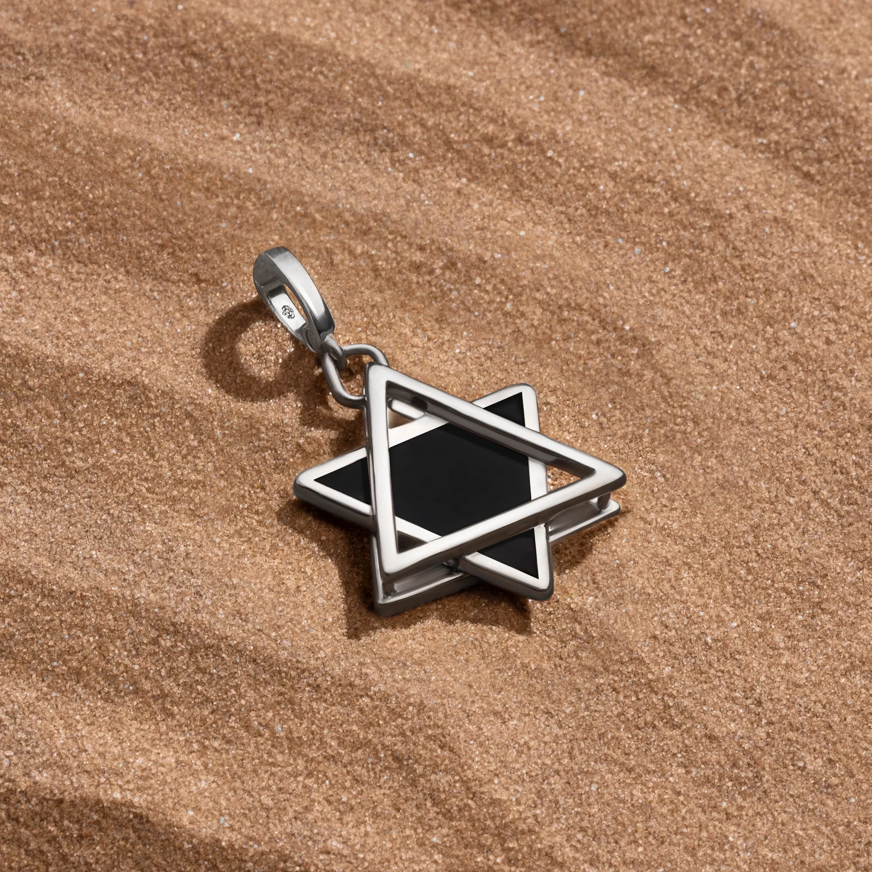 Embraced Changes Silver Black Onyx Star of David Charm