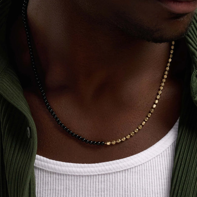 Fearless Spirit Black Onyx Gold Chain
