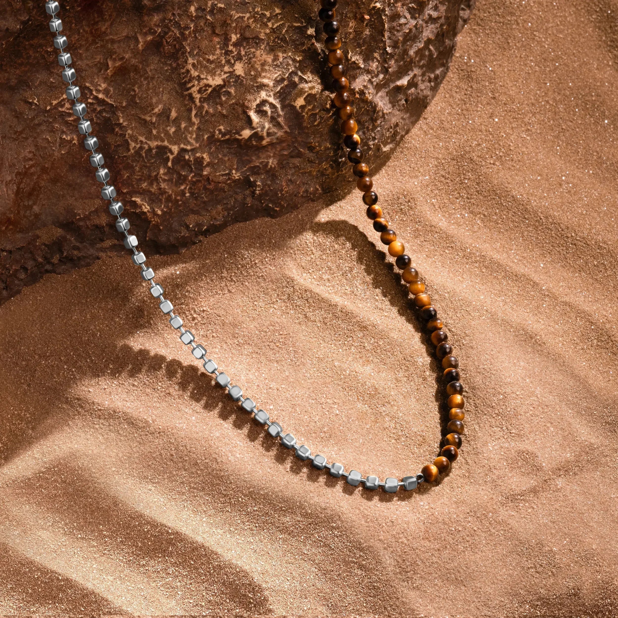Elevated Fortitude Tiger’s Eye Silver Chain