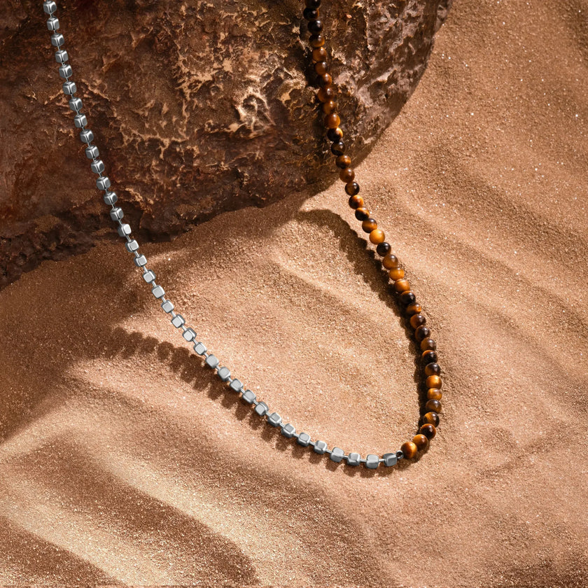 Elevated Fortitude Tiger’s Eye Silver Chain