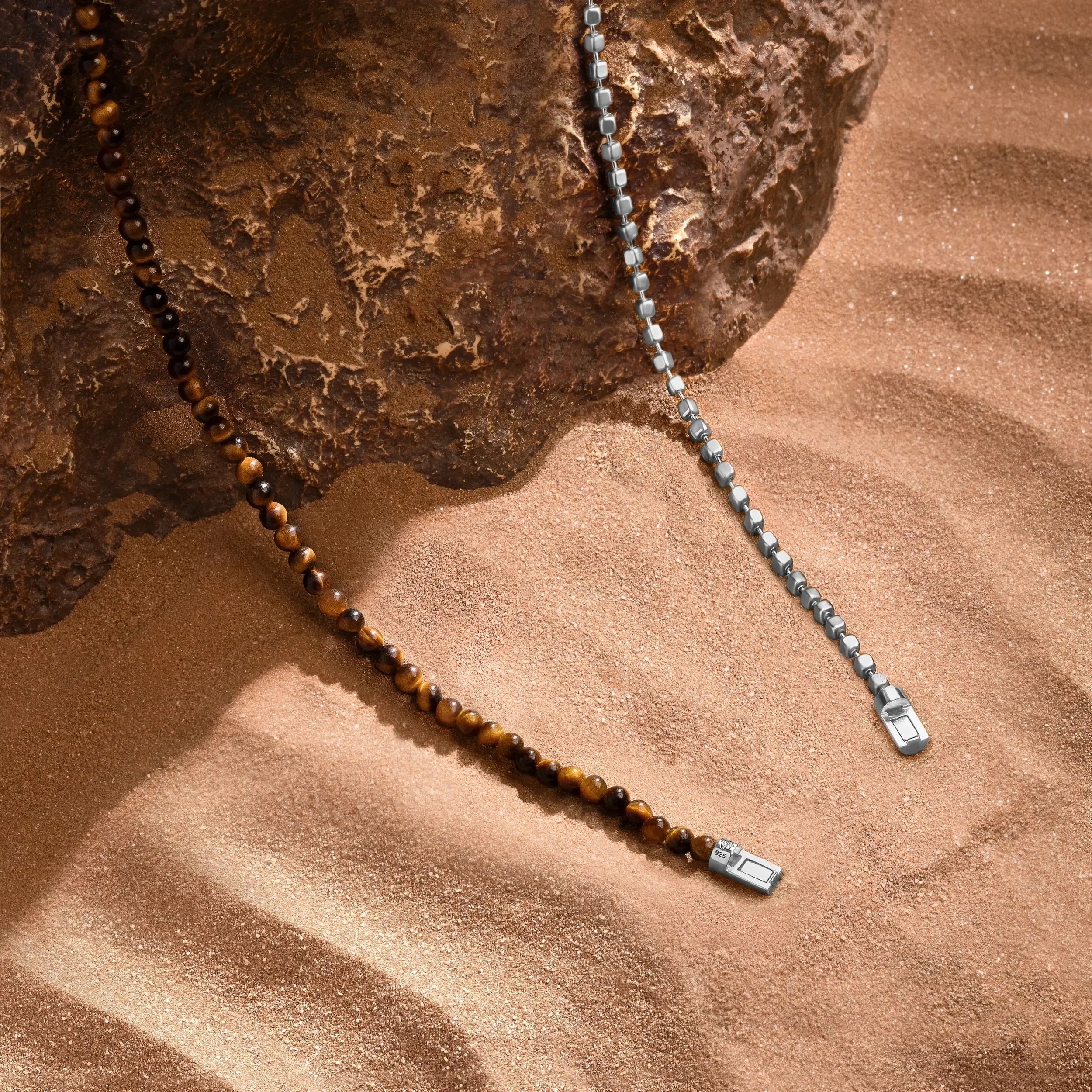 Elevated Fortitude Tiger’s Eye Silver Chain