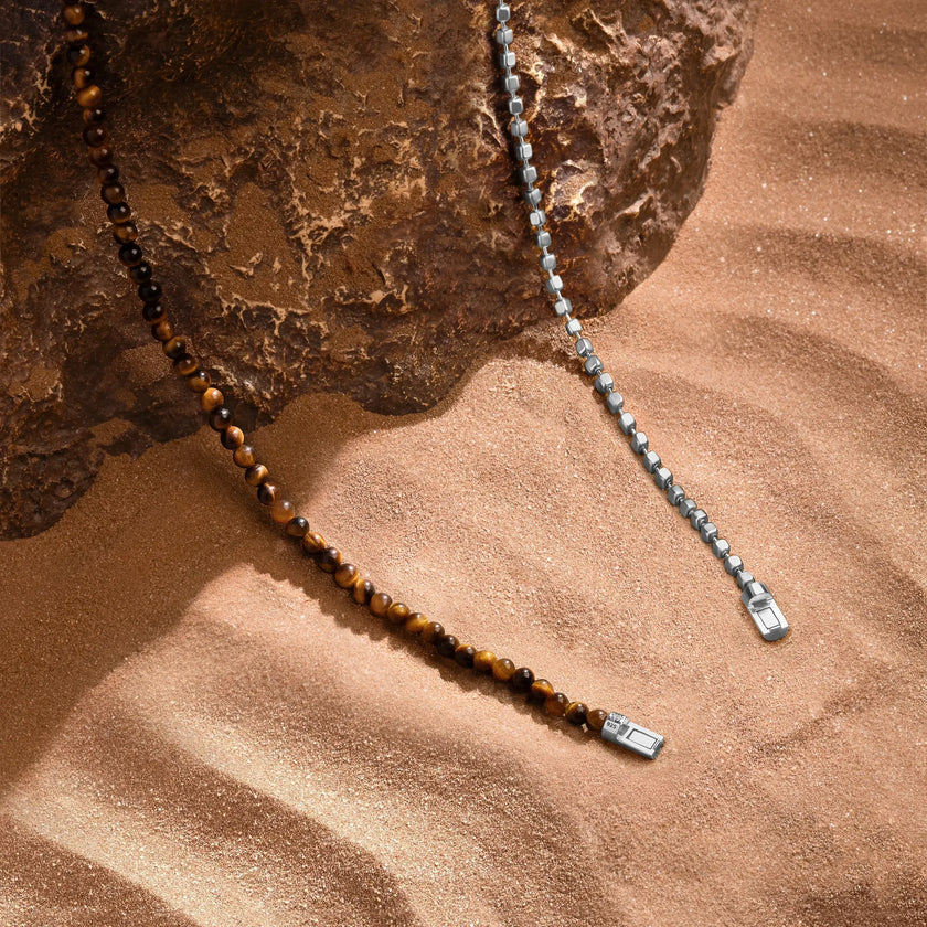 Elevated Fortitude Tiger’s Eye Silver Chain