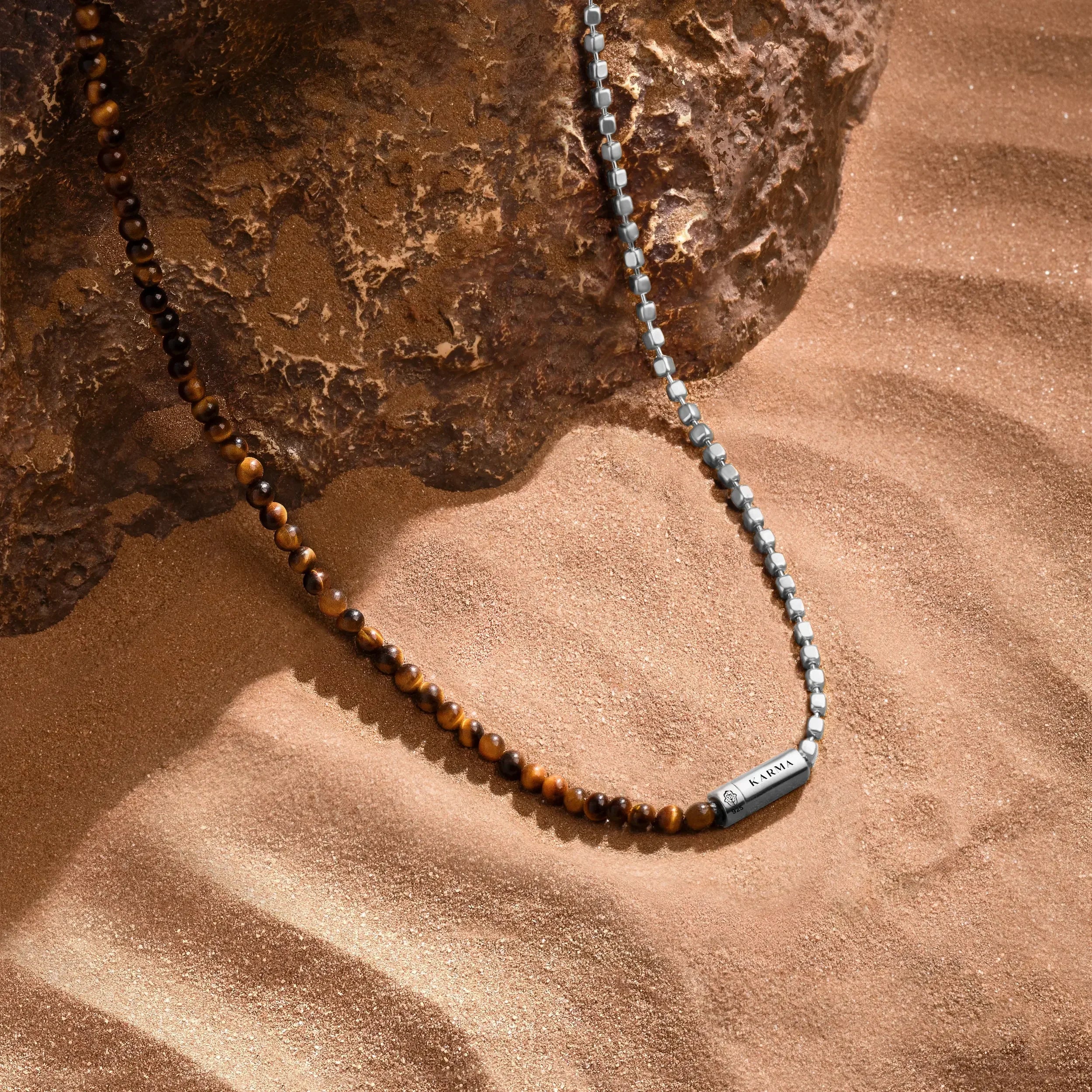 Elevated Fortitude Tiger’s Eye Silver Chain