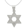 Sterling Silver Satin Textured Star of David Charm or Necklace
