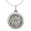 Sterling Silver Antiqued Star of David Medal, 17mm Necklace