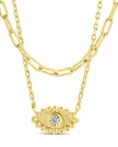 Maya CZ Evil Eye Layered Necklace