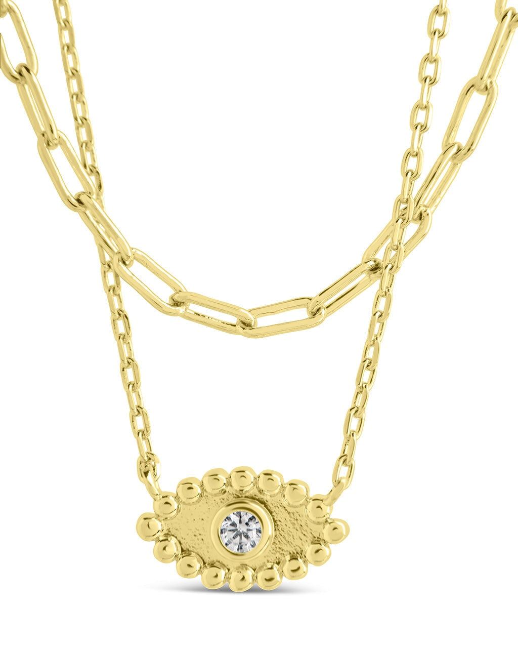 Maya CZ Evil Eye Layered Necklace